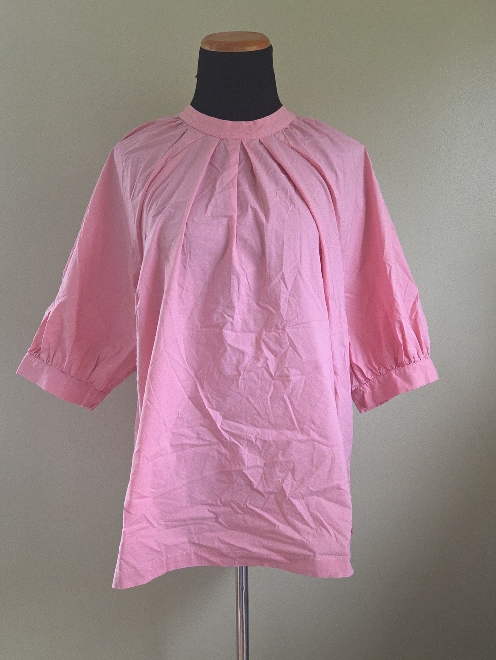 Eloquii Women's Pink Puff Sleeve Poplin Blouse Size 18